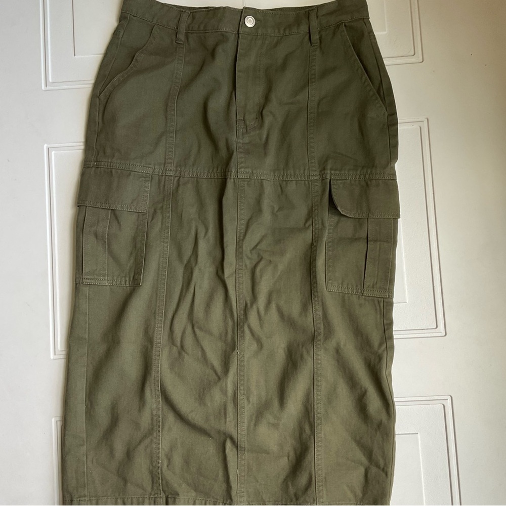 NWT MEDUSA Cargo MIDI Skirt Olive S
